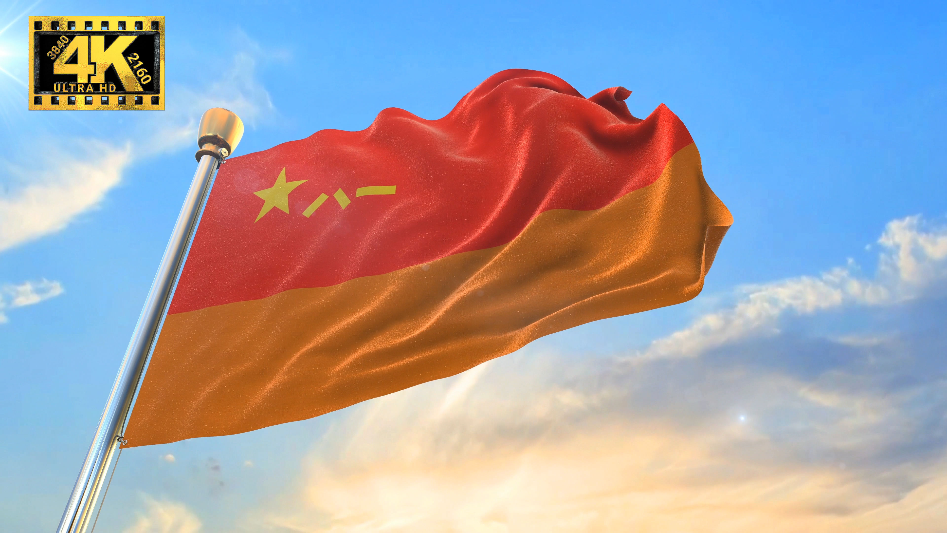 【4k】火箭军军旗_3840x2160_高清视频素材下载(编号:4008983)_舞台