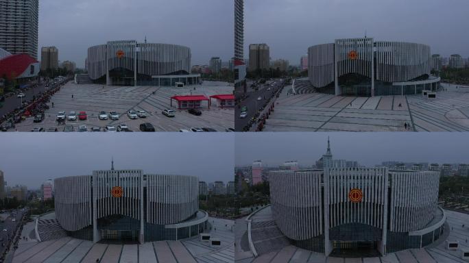 4K-原素材-安阳市职工文化体育中心航拍