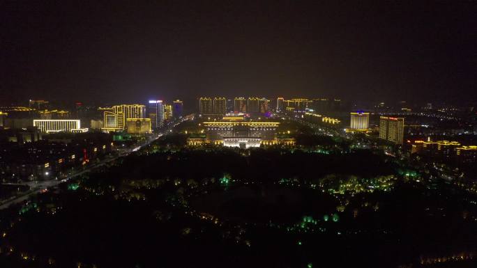 4K-原素材-安阳夜景航拍