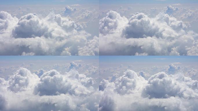 云层飞行穿梭天空蓝天白云