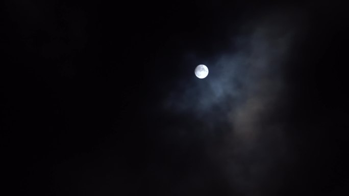 躲进云朵里的月亮