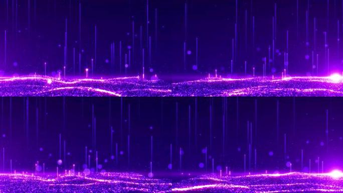 紫色粒子海洋动态高清宽屏背景