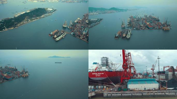 航拍-中国南海大型造船修船企业