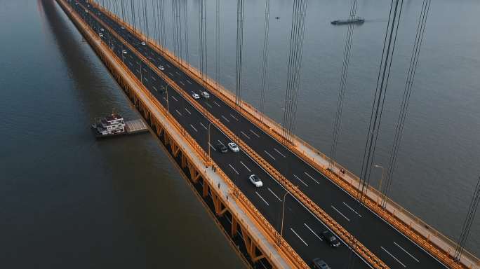 武汉杨泗港大桥航拍4k