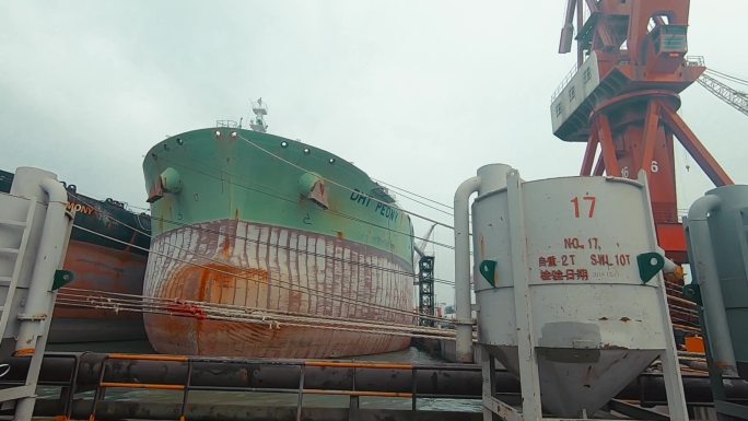 中国南海大型造船修船企业地面视频