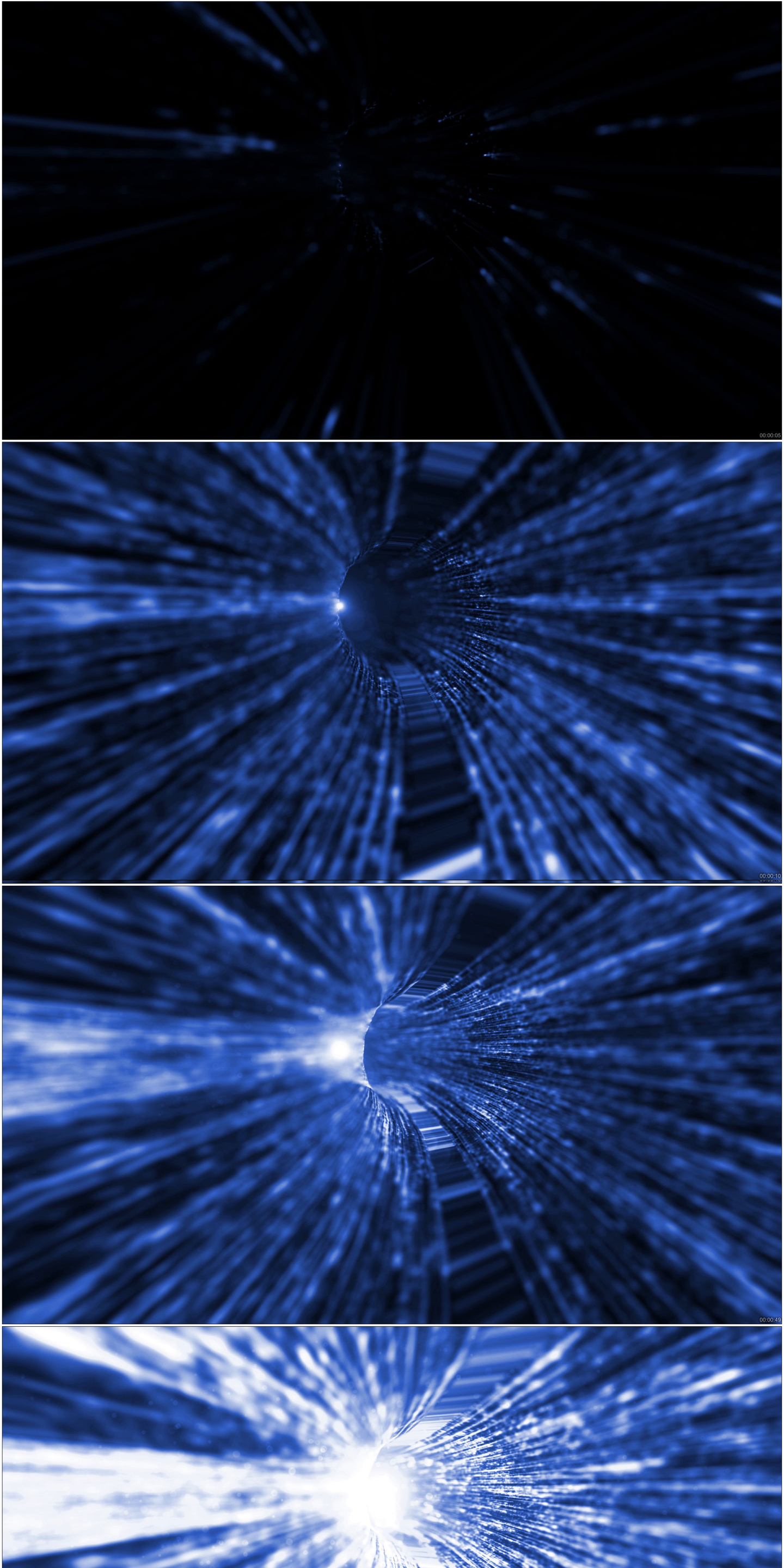 4k粒子光线时空隧道穿梭视频蓝