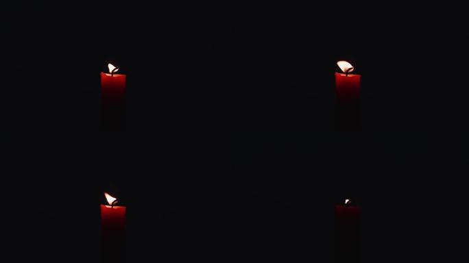 4K风吹蜡烛燃烧视频素材