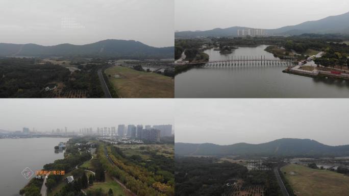4k航拍视频_江阴敔山湾公园素材