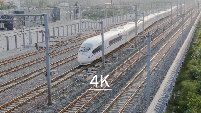 【4K】一组完整多角度动车火车机车驶过