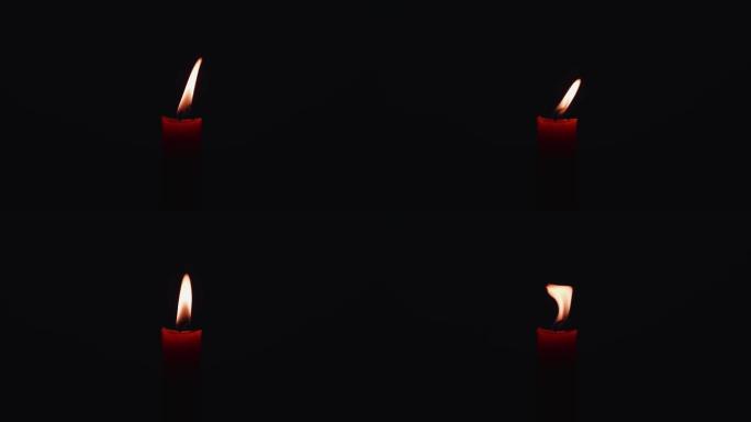 4K风吹蜡烛燃烧视频素材