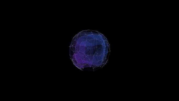 蓝紫科技感点线面球体