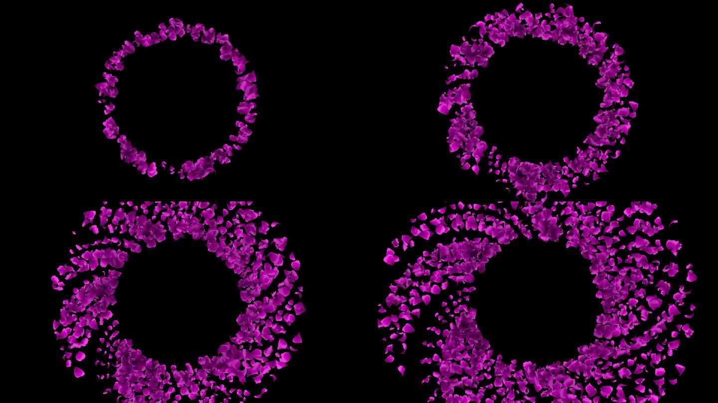 紫色花瓣粒子
