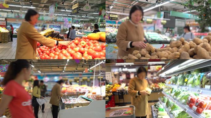 4K超市购物-挑选水果-挑选蔬菜-民生