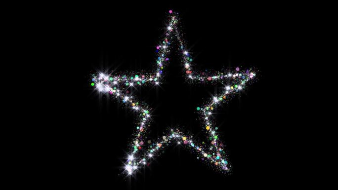 五彩斑斓闪烁粒子五角星LED背景