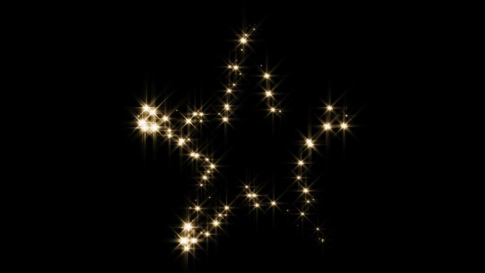 金色璀璨粒子星光五角星边框