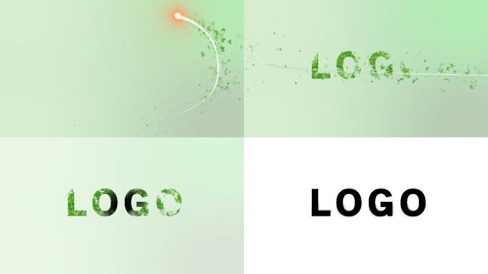 唯美简洁粒子光效树叶扫光logo演绎