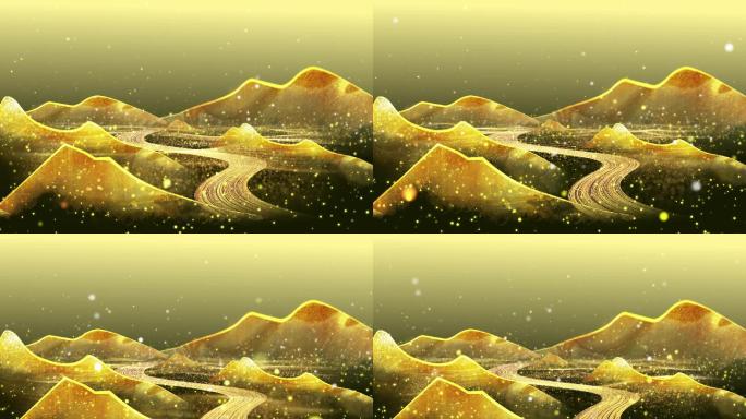 金色粒子沙漠山脉AE模板
