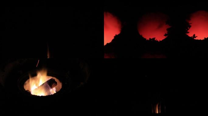 实拍燃烧煤球