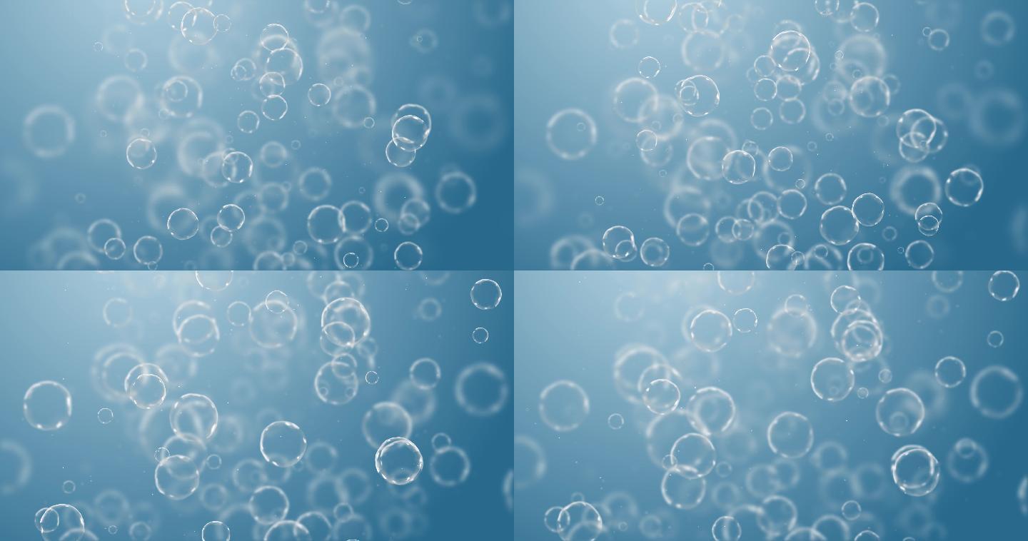 浮游的气泡水分子离子粒子无缝循环4K