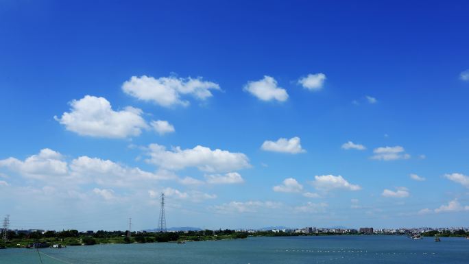 天空美丽的蓝天白云4K