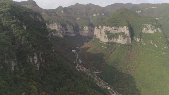 航拍山西云丘山景区