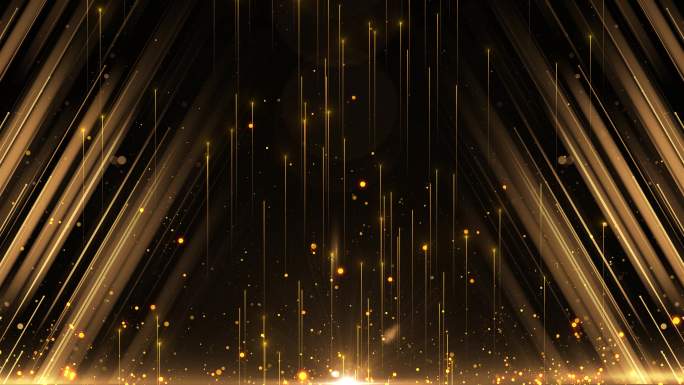 【4K】震撼金色光线粒子颁奖背景素材