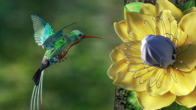 蜂鸟和花