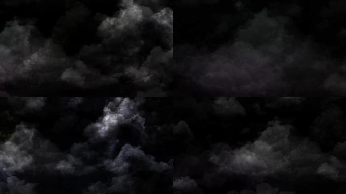 背景4k-乌云闪电云层缓慢穿梭