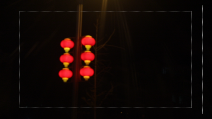 路边的灯笼街灯,温馨的红色