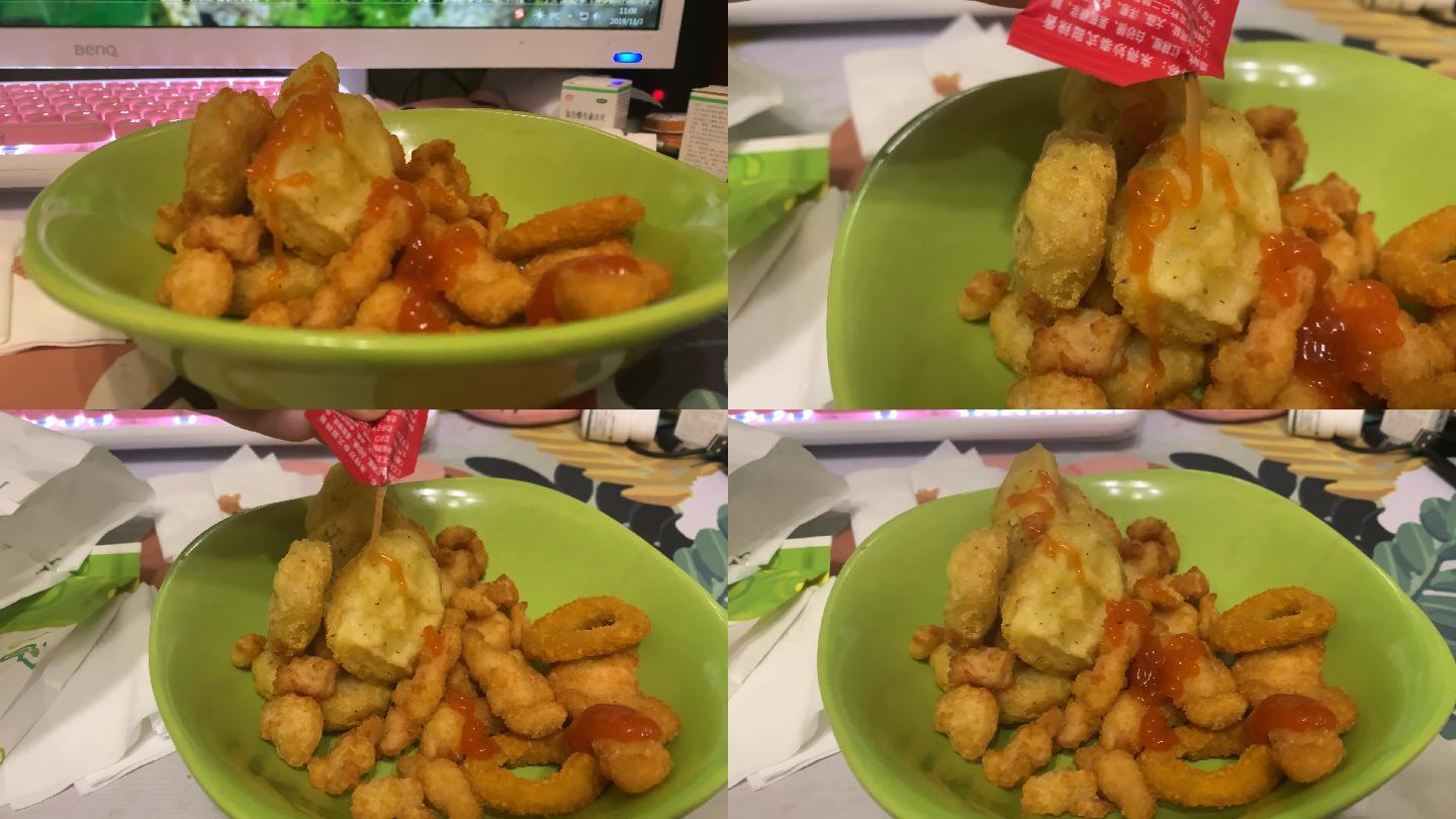 炸鸡油炸食品炸垃圾食品热量高热