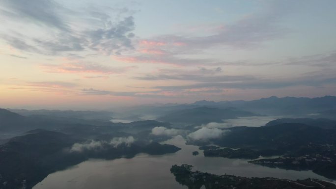 4K宣传片航拍安康瀛湖景区云海6