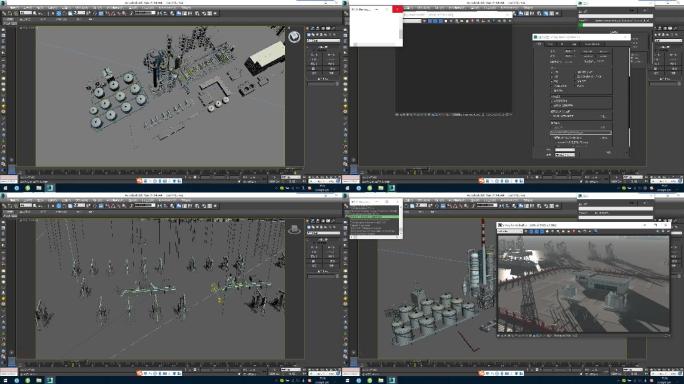 油田设备工厂3dsmax