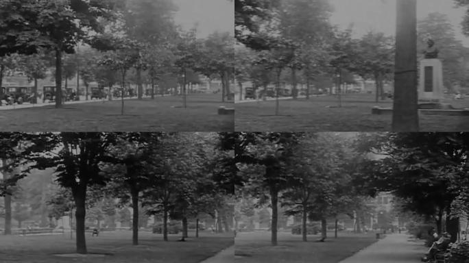 华盛顿公园老资料黑白画面