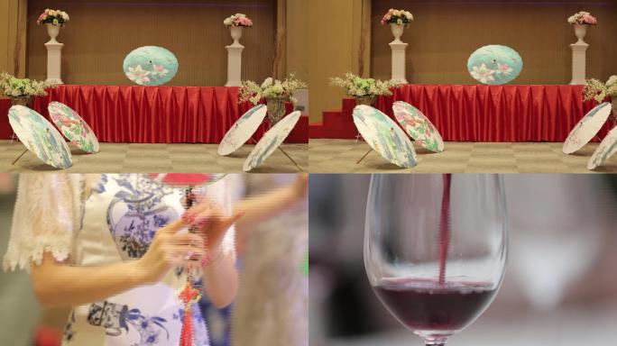 宴会场旗袍红酒女人约会聚会