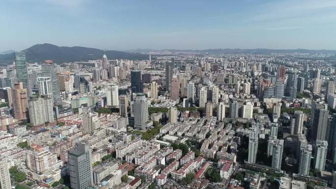 南京航拍城市高楼大厦CBD现代化