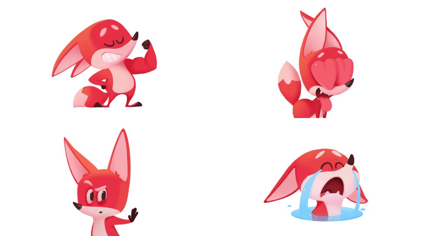 7组可爱的卡通3D狐狸动作和表情
