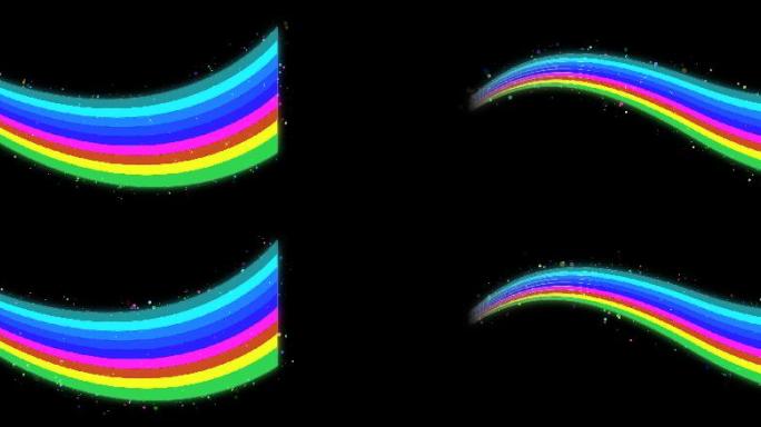 彩虹粒子动画卡通背景