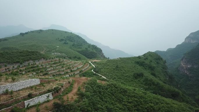 农村山里风光大自然航拍