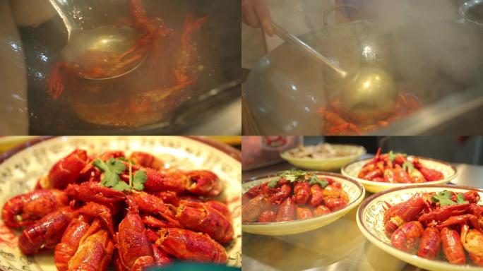 长沙厨师麻辣小龙虾制作烹饪过程实拍