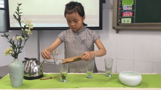 小学生茶道社团泡茶