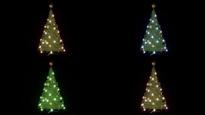 透明通道圣诞树视频素材