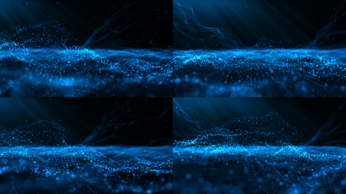 粒子海波浪蓝色背景高分辨率视频素材