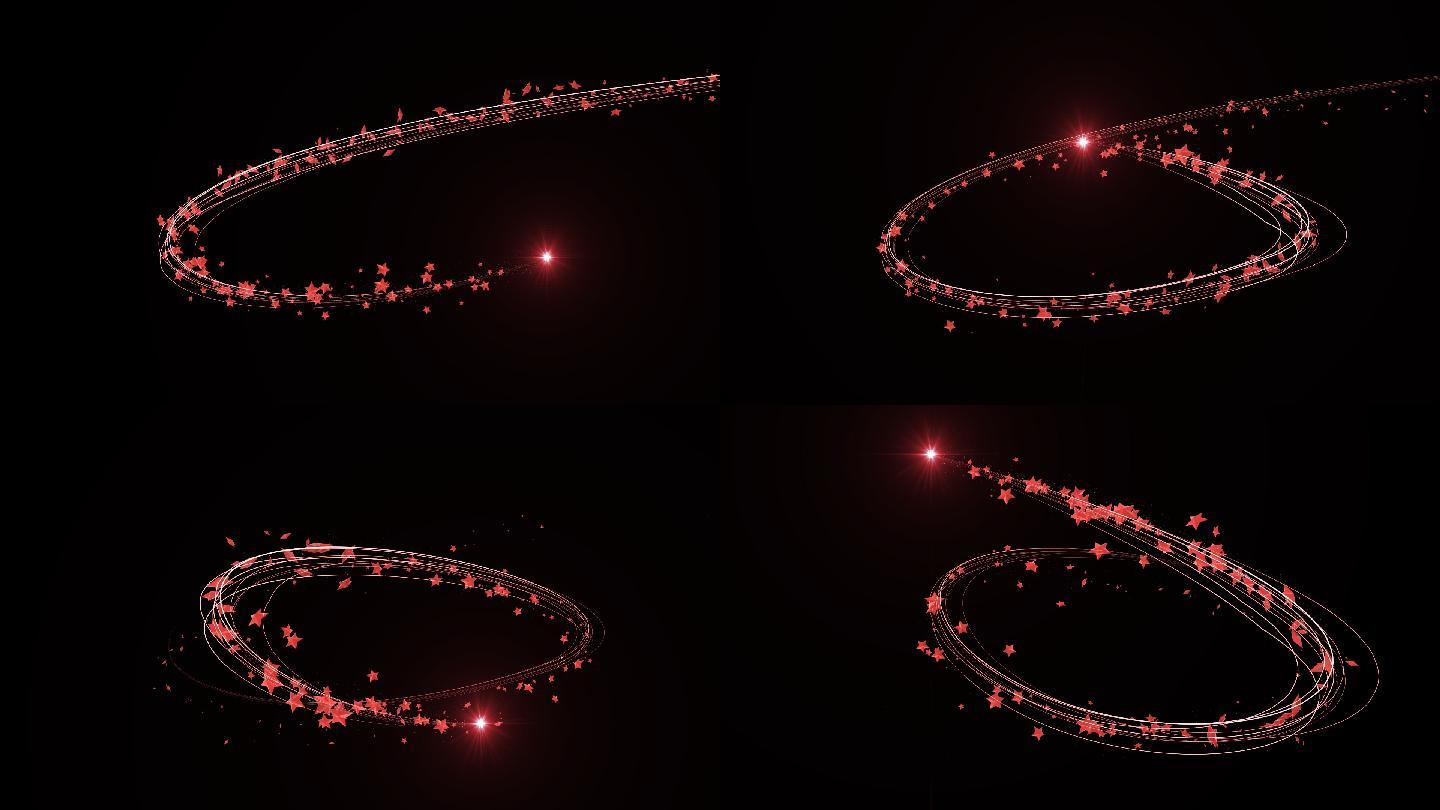 五角星粒子线条路径动画ae模版