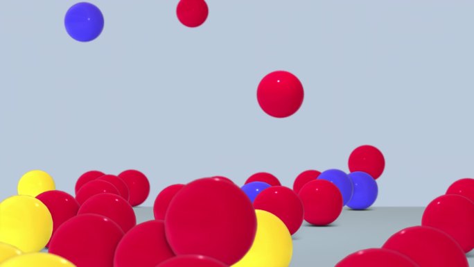 彩色圆球落下三维动画