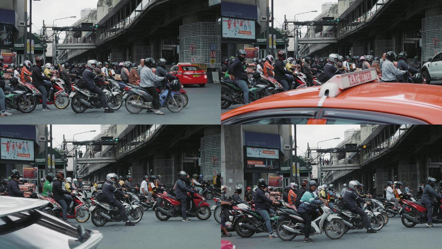 曼谷街头摩托车升格