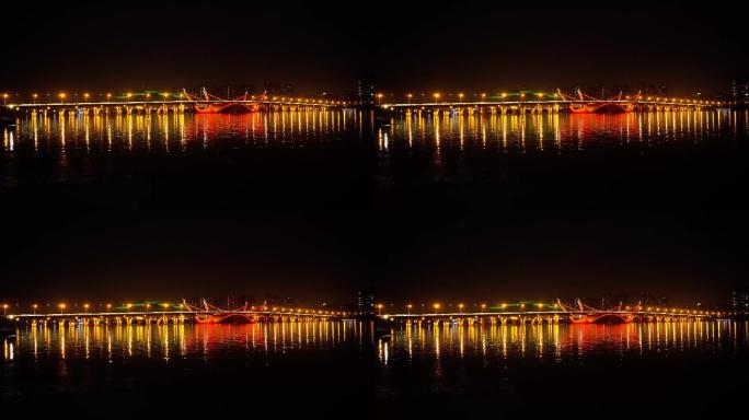 大桥夜景4k视频实拍