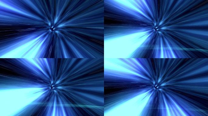蓝色空间隧道光效旋涡穿梭
