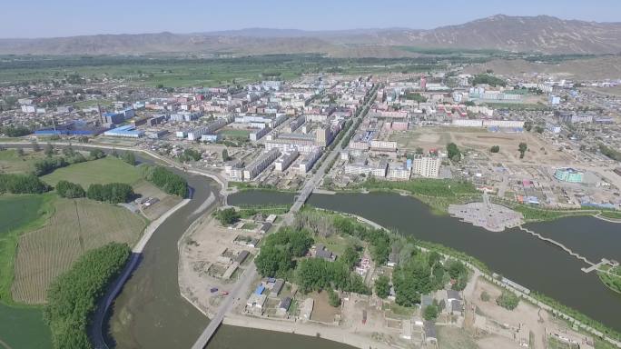 新疆小镇航拍