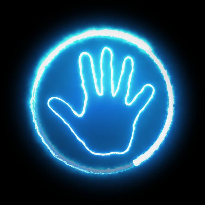 闪烁蓝色手掌光效循环通道