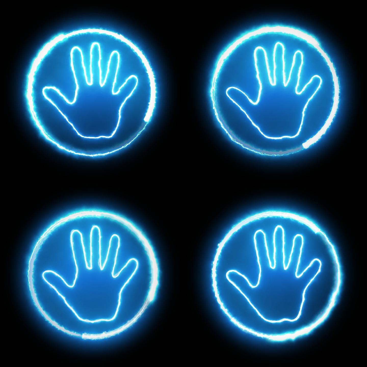 闪烁蓝色手掌光效循环通道